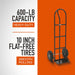 Ironton Steel Pneumatic Hand Truck, 600-Lb. Cap, 16-In. X 21-In. X 51-In. – 67834