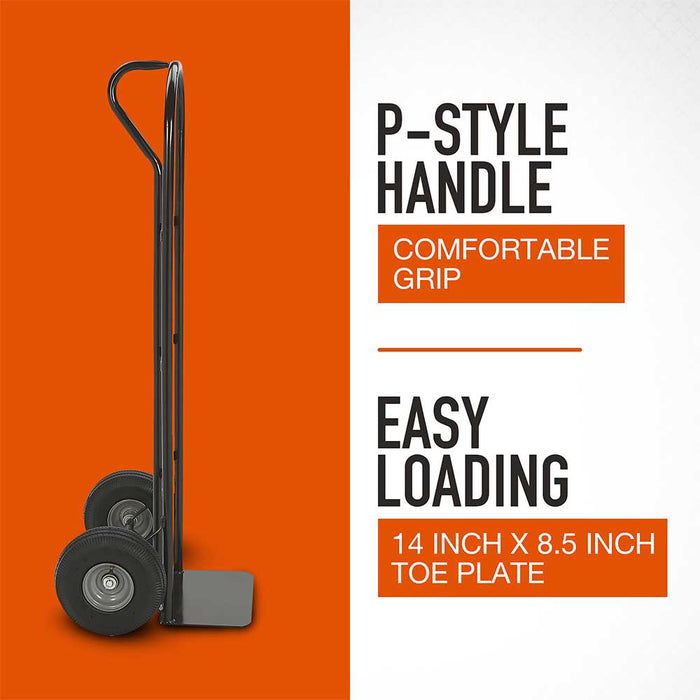 Ironton Steel Pneumatic Hand Truck, 600-Lb. Cap, 16-In. X 21-In. X 51-In. – 67834