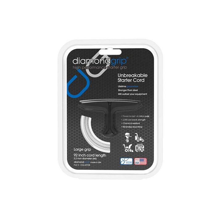 Diamond Performance Large diamondgrip, 92-In. x 3.2mm diamondcord, Black – DGL3292B