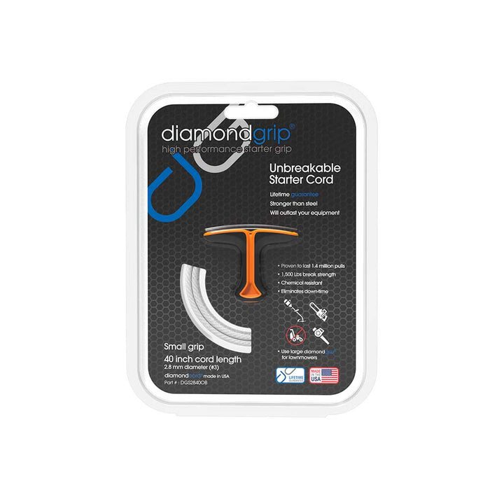 Diamond Performance Small diamondgrip, 40-In. x 2.8mm diamondcord, Orange & Black – DGS2840OB