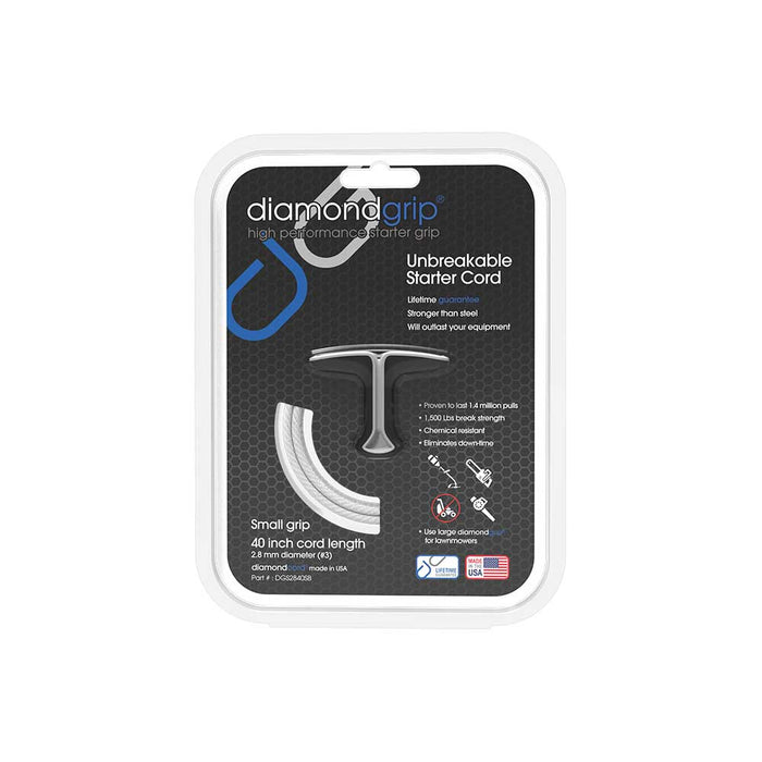 Diamond Performance Small diamondgrip, 40-In. x 2.8mm diamondcord, Silver & Black – DGS2840SB