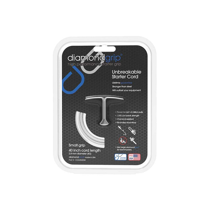 Diamond Performance Small diamondgrip, 40-In. 2.8mm Cord, Silver and Black, Case of 8 – DGS2840SB8