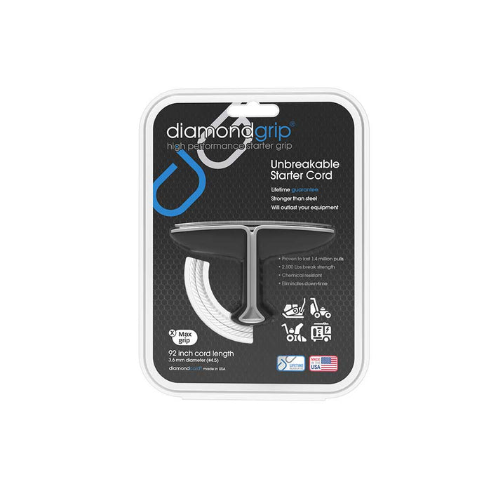 Diamond Performance Max diamondgrip, 92-In. 3.6mm Cord, Silver and Black, Case of 7 – DGM3692SB7