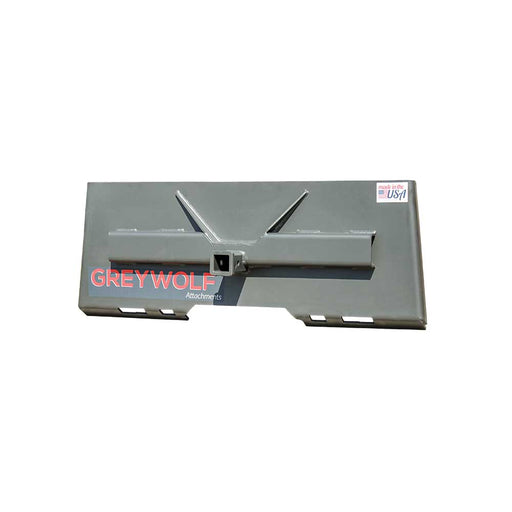 GREYWOLF 2-In. Receiver Hitch Plate Attachment for Skid Steer Loaders, Gray Powder Coat – 1061