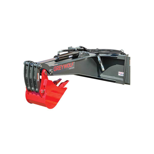 GREYWOLF Backhoe Attachment for Skid Steer Loaders, Gray/Red Powder Coat – 1065