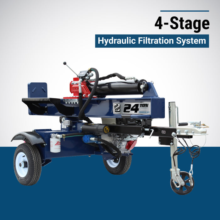 Iron & Oak Log Splitter, 24-Ton, Honda GX160 – BHVH2418GX