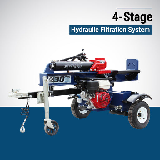 Iron & Oak Log Splitter, 30-Ton, Torsion Axle, Honda GX270 – BHVH3018GXT