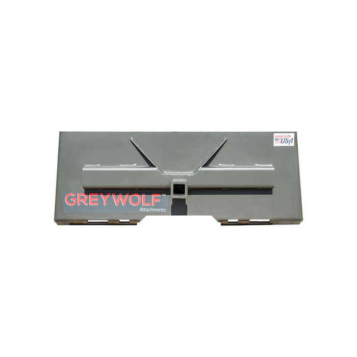 GREYWOLF 2-In. Receiver Hitch Plate Attachment for Skid Steer Loaders, Gray Powder Coat – 1061