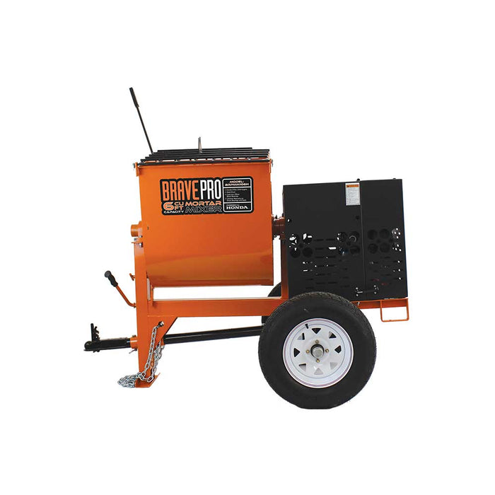 BravePro Mortar Mixer, 6 Cu. Ft. Steel Drum, Honda GX240 – BRPMM106H
