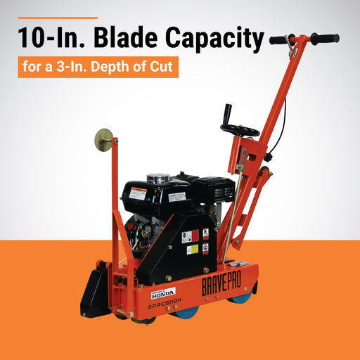 BravePro Green Concrete Saw, 10 In., Honda GX200 – BRPCS110H