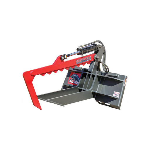GREYWOLF Rock Devil Attachment for Skid Steer Loaders, Gray/Red Powder Coat – 1051