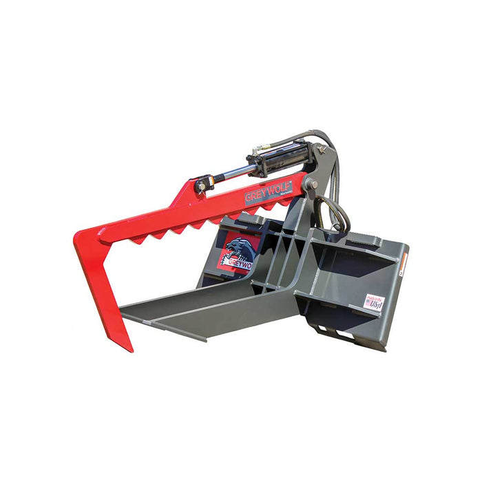 GREYWOLF Rock Devil Attachment for Skid Steer Loaders, Gray/Red Powder Coat – 1051
