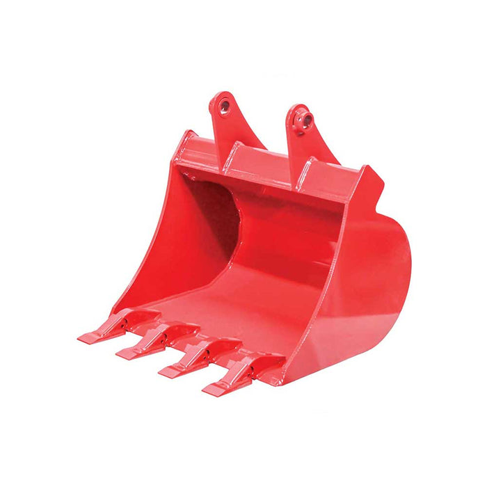 GREYWOLF 20-In. Bucket for Skid Steer Loader Backhoe Attachment, 4 Replaceable Teeth, Red Powder Coat – 1070