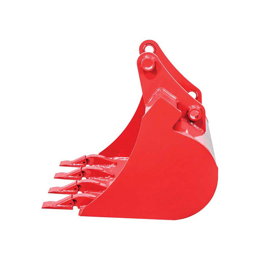 GREYWOLF 20-In. Bucket for Skid Steer Loader Backhoe Attachment, 4 Replaceable Teeth, Red Powder Coat – 1070