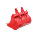 GREYWOLF 20-In. Bucket for Skid Steer Loader Backhoe Attachment, 4 Replaceable Teeth, Red Powder Coat – 1070