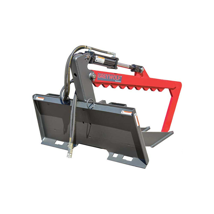 GREYWOLF Rock Devil Attachment for Skid Steer Loaders, Gray/Red Powder Coat – 1051