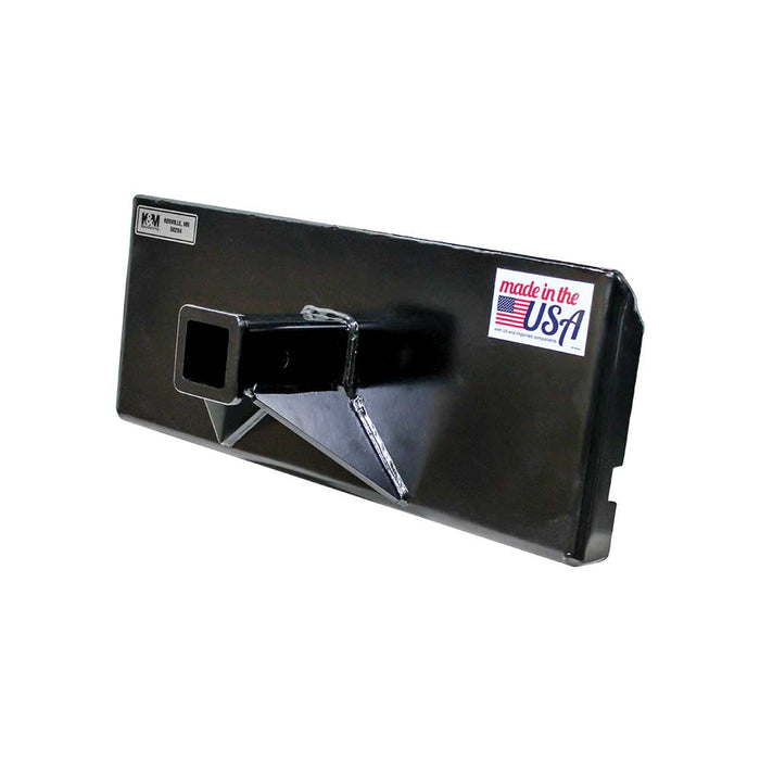 GREYWOLF 2-In. Receiver Hitch Plate Attachment for Mini Skid Steer Loaders, Black Powder Coat – 1060