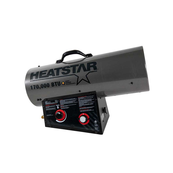 HeatStar Portable Forced Air Heater, HS170QFAVT, 170K BTU/hr, Propane – F105509