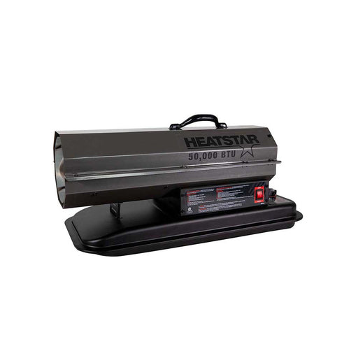 HeatStar Portable Forced Air Heater, HS50K, 50K BTU/Hr, Kerosene/Diesel/Oil/Jet Fuel – F105500