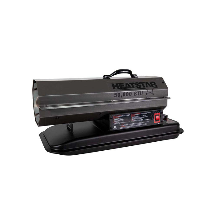 HeatStar Portable Forced Air Heater, HS50K, 50K BTU/Hr, Kerosene/Diesel/Oil/Jet Fuel – F105500
