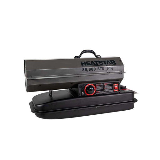 HeatStar Portable Forced Air Heater, HS80KT, 80K BTU/Hr, Kerosene/Diesel/Oil/Jet Fuel – F105501