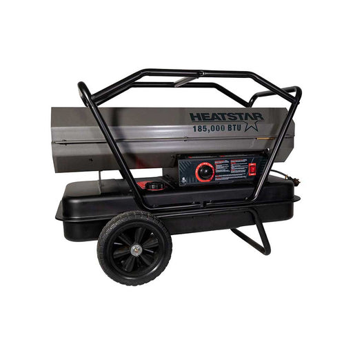 HeatStar Portable Forced Air Heater, HS185KT, 185K BTU/Hr, Kerosene/Diesel/Oil/Jet Fuel – F105503