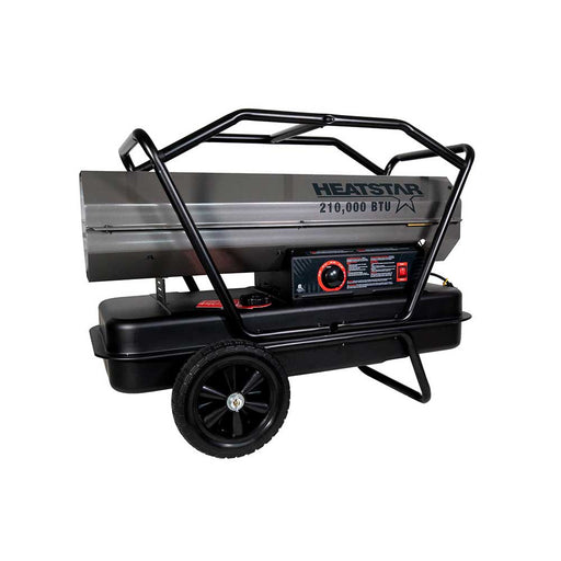 HeatStar Portable Forced Air Heater, HS210KT, 210K BTU/Hr, Kerosene/Diesel/Oil/Jet Fuel – F105504