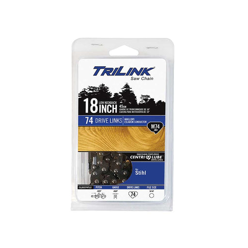 TriLink Saw Chain, 18 In., 74 DL, .325 In., .063 In., Semi-Chisel Reduced Kickback – CL26374TL2