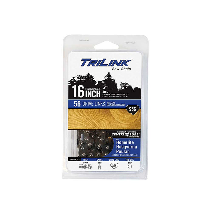TriLink Saw Chain, 16 In., 56 DL, 3/8 In. LP, .050 In., Semi-Chisel Reduced Kickback – CL15056TL2