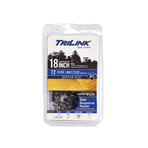 TriLink Saw Chain, 18 In., 72 DL, .325 In., .050 In., Semi-Chisel Standard Narrow Kerf – CL25072NKTL2