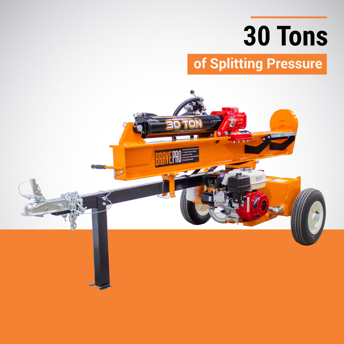 BravePro Log Splitter, 30-Ton, Honda GX200 – VH1730GX