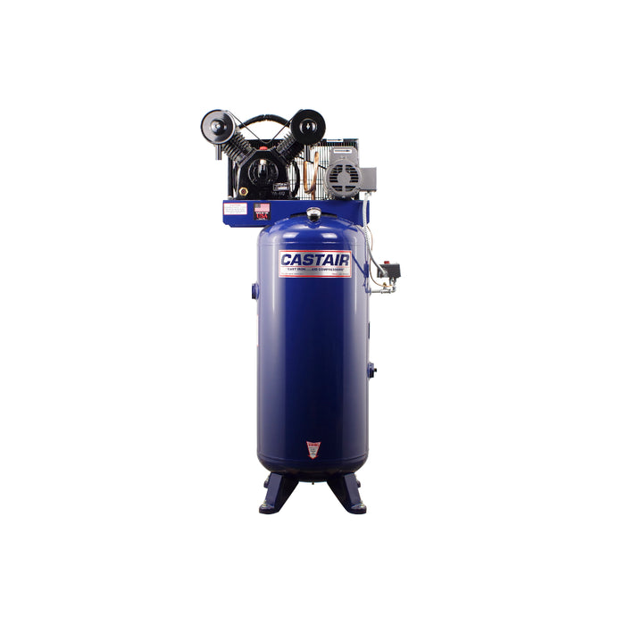 CASTAIR Compressor, Commercial Series, 60-Gal. Vertical, 5HP 1-Phase 230V, 18.3CFM @ 100PSI – C516VA8