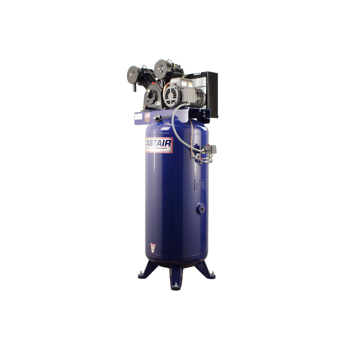 CASTAIR Compressor, Commercial Series, 60-Gal. Vertical, 5HP 1-Phase 230V, 18.3CFM @ 100PSI – C516VA8