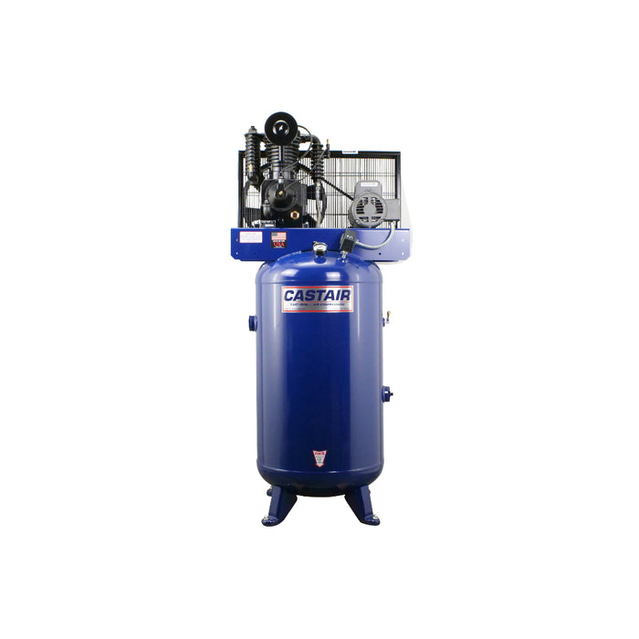CASTAIR Compressor, Commercial Series, 80 Gal. Vertical, 5HP 1-Phase 230V, 18.1 CFM @100 PSI – C518VC1