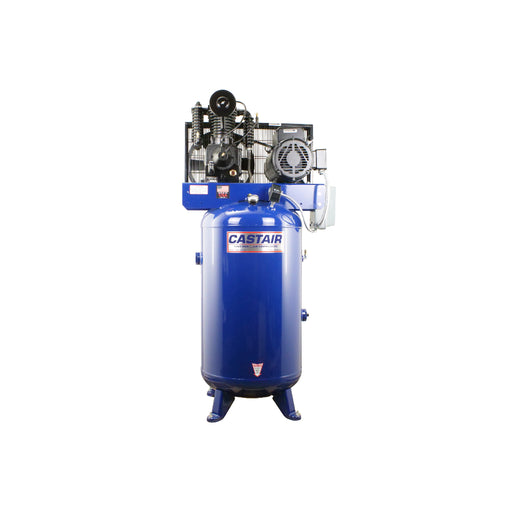 CASTAIR Compressor, Industrial Series, 80-Gal. Vertical, 7.5HP 1-Phase 230V, 24.8 CFM @175 PSI – I718VC1-S