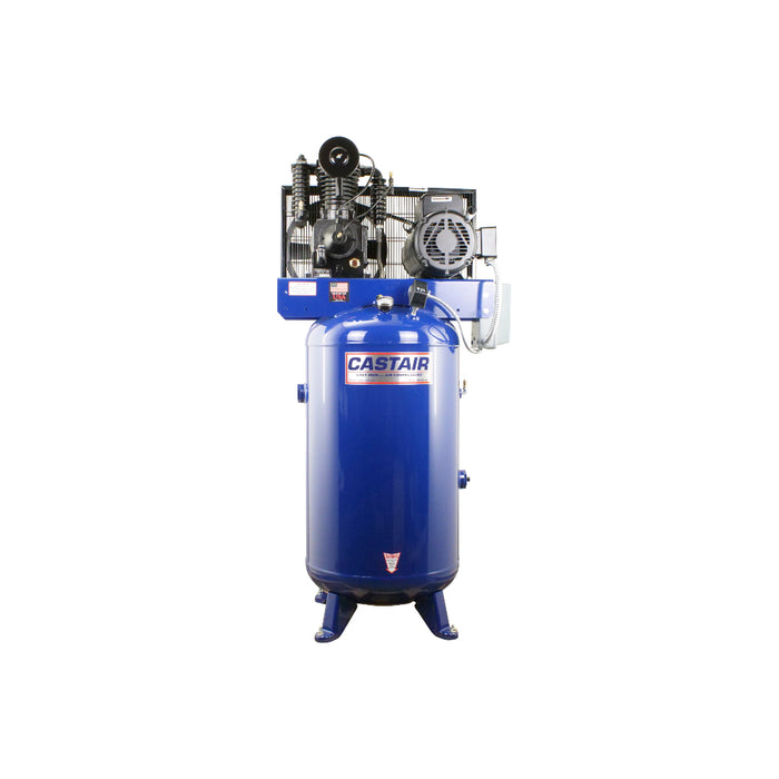 CASTAIR Compressor, Industrial Series, 80-Gal. Vertical, 7.5HP 1-Phase 230V, 24.8 CFM @175 PSI – I718VC1-S