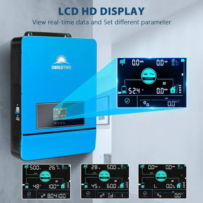 Green Vista Living Sungold Power 10KW 48V Split Phase Solar Inverter - Detail View