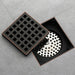wonderland shower inc Oil rubbered bronze brass shower drain 4 or 8 inch with ABS base - Side View