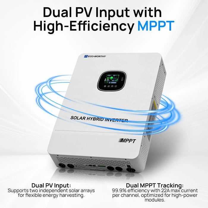 Green Vista Living ECO-WORTHY 10KW Off-grid Inverter 48V 120V/240V Split Phase All-In-One Inverter - Detail View