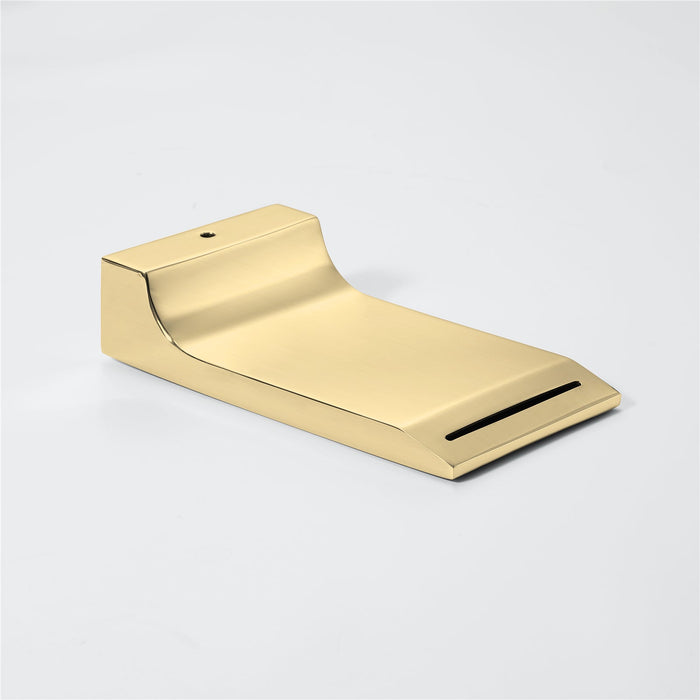 wonderland shower inc Waterfall Wall-mount pressure balance Bath Tub Filler Faucet Brushed Gold - Dimensions