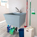 Tehila Standard Wall-Mounted Grey Utility Sink with Stainless Steel Finish Pull-Out Faucet - Detail View