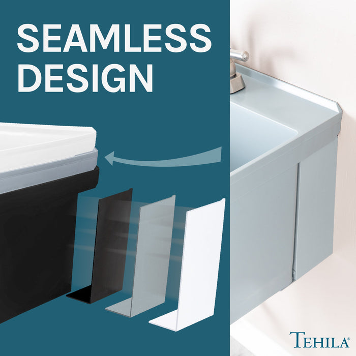 Tehila Standard Wall-Mounted Grey Utility Sink with Stainless Steel Finish Pull-Out Faucet - Features