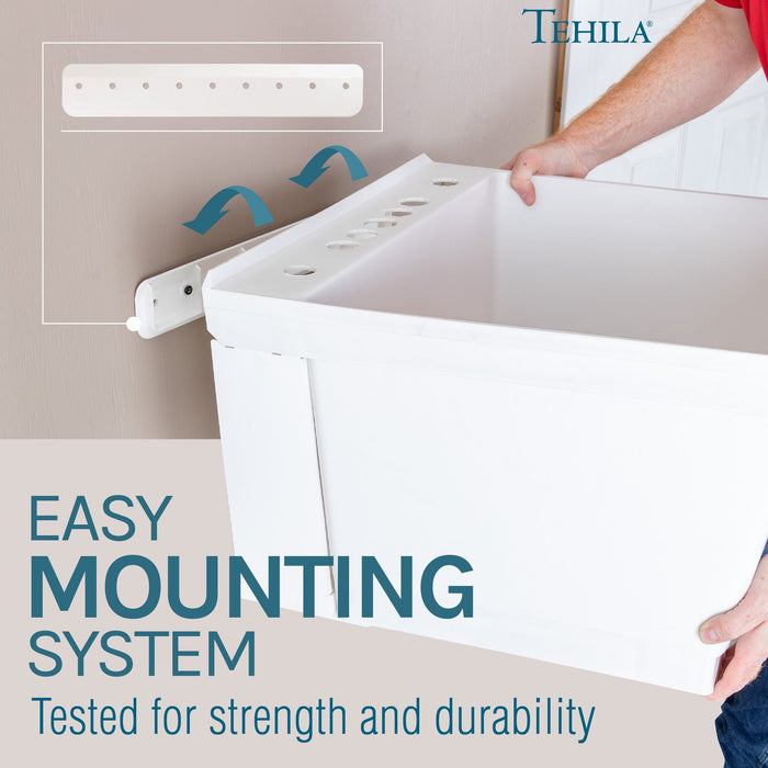 Tehila Standard Wall-Mounted White Utility Sink, No Supply Lines - Detail View