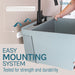 Tehila Standard Wall-Mounted Grey Utility Sink with Black Finish Pull-Down Faucet - Close-Up