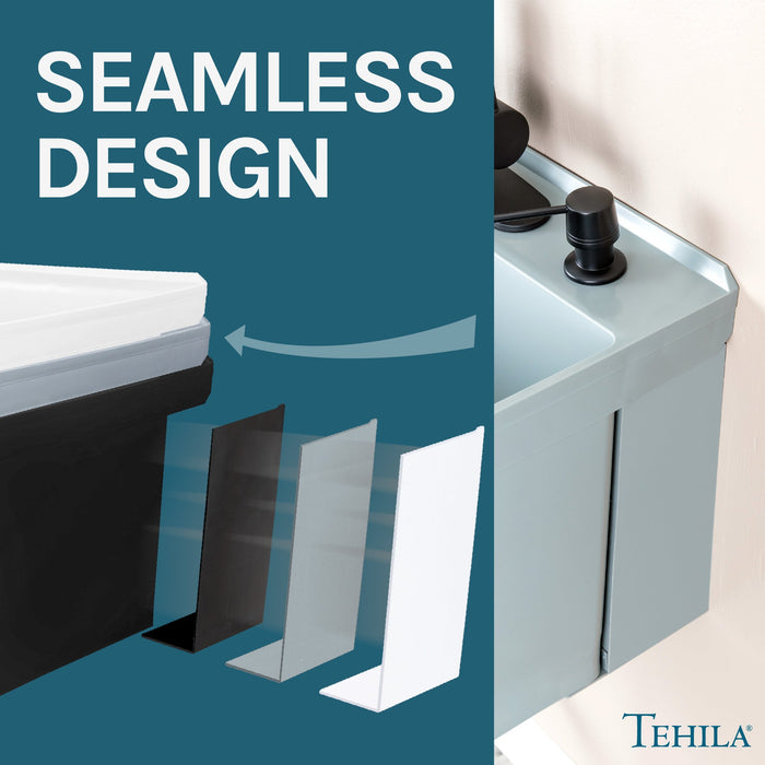 Tehila Standard Wall-Mounted Grey Utility Sink with Black Finish Pull-Down Faucet - Features