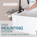 Tehila Standard Wall-Mounted White Utility Sink with Black Finish Pull-Down Faucet - Close-Up
