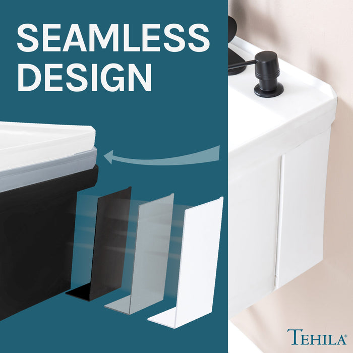 Tehila Standard Wall-Mounted White Utility Sink with Black Finish Pull-Down Faucet - Features