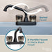 Tehila Basics Freestanding Grey Utility Sink with Black Finish Dual Handle Utility Faucet - Lifestyle View