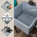 Tehila Basics Freestanding Grey Utility Sink with Black Finish Dual Handle Utility Faucet - Features