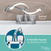 Tehila Basics Freestanding White Utility Sink with Chrome Finish Dual Handle Utility Faucet - Lifestyle View